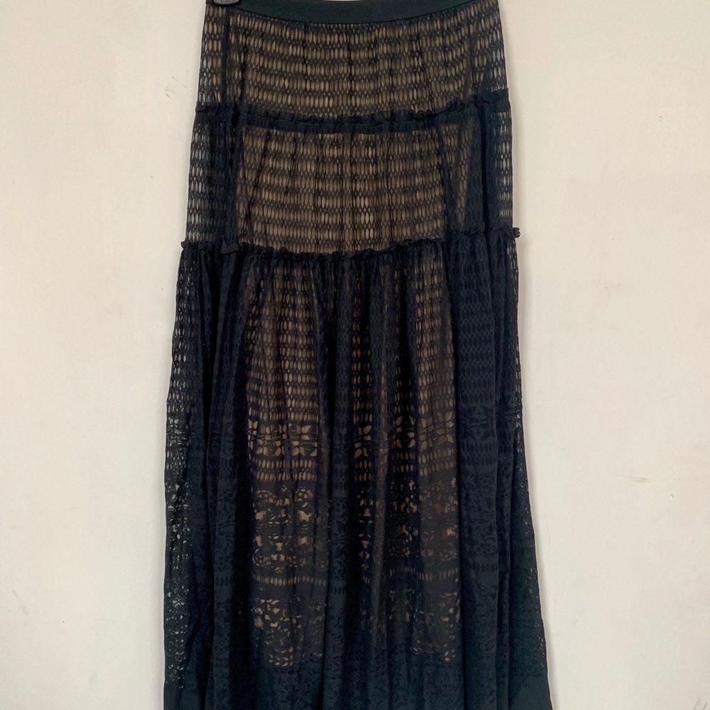 Mesh Translucent Maxi Skirt